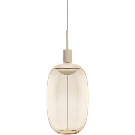 OSRAM Suspension vintage, beige, scénarios d’éclairage personnalisés, acier inox., idéal pour les salles de séjour, design moderne, look vintage, câble textile 2 m, diam. 100 mm, montage facile