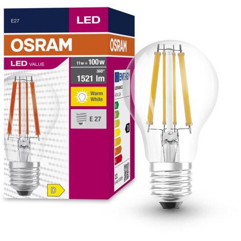 OSRAM Valore a stella a LED Classic LED A100 per socket E27, forma di pera, fil, 1521 lumen, bianco caldo, 2700k, sostituzione per lampadine da 100 w convenzionali, non dimmerabile, 10 pacchetti