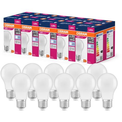 OSRAM Valore a stella a LED Classic LED A40 per socket E27, forma della pera, FR, 470 lumen, bianco freddo, 4000k, sostituzione per lampadine da 40w convenzionali, non dimmerabile, 10 pacchetti