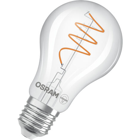 OSRAM Vintage 1906 Classic ist eine warmweiße LED-Lampe mit spiralförmigem Filament in klassischer Kolbenform. Sie bietet 3.4 W für 470 lm, E27 Fassung, klarfarbenes Glas, 60 mm Durchmesser, 2700 K.