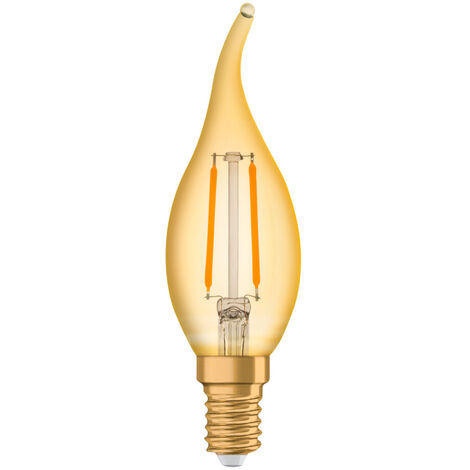 Osram Vintage 1906 LED E14 Torsadée Bougie Filament Dorée 2.5W 220lm - 824 Blanc Très Chaud | Équivalent 25W