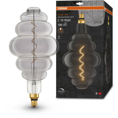 OSRAM Vintage 1906 LED-Lampe mit Smoke-Tönung, 4,8W, 100lm, Bienenstock-Form mit 200mm Durchmesser & E27-Sockel, warmweiße Lichtfarbe, dimmbares Filament, bis zu 15.000 Stunden Lebensdauer
