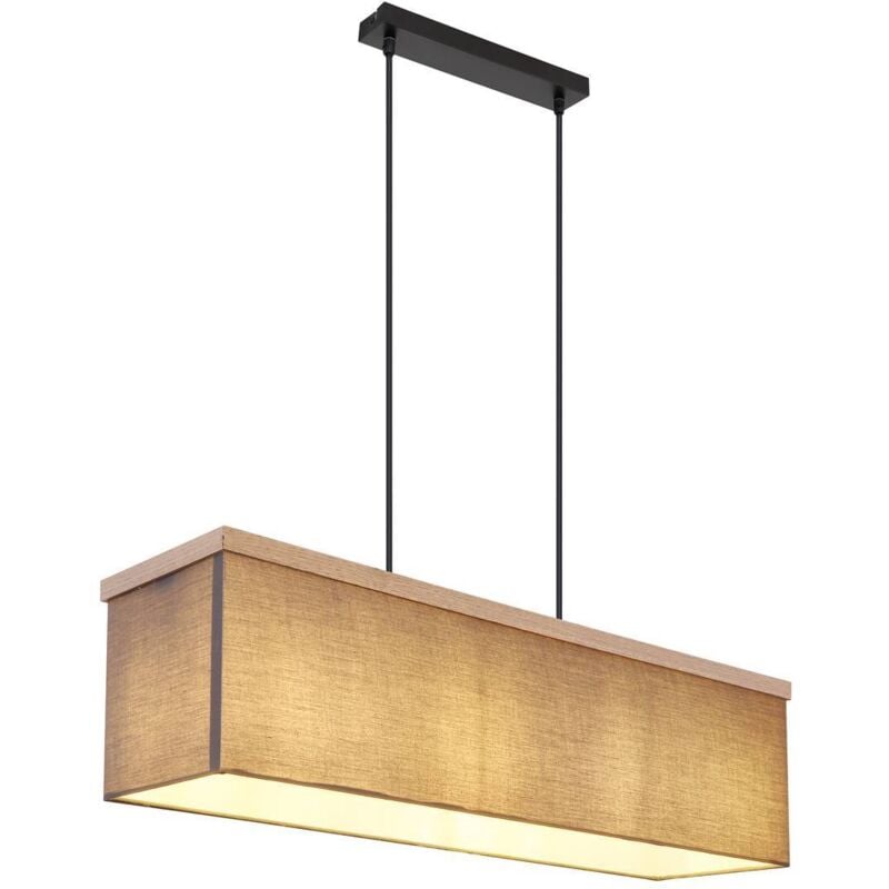 Lampe à suspension lampe de table à manger lampe suspendue aspect bois tissu lampe de salon 4 ampoules