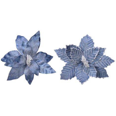 Osterblume blau Polyester gefrorener Effekt ø34x6cm
