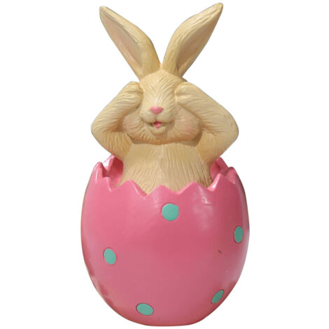 Osterdekoration: Hase auf Ei – Geschenk für Kinder und Freunde, Deko-Hase aus Kunstharz