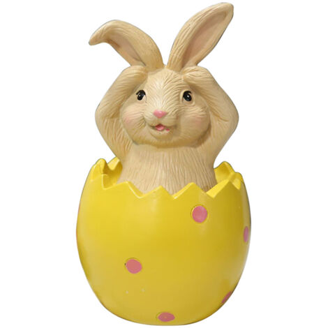 Osterdekoration: Hase auf Ei – Geschenk für Kinder und Freunde, Deko-Hase aus Kunstharz