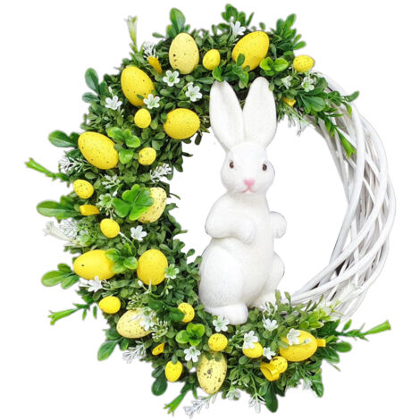 Osterhasenkranz aus Acryl mit Eiern, Wanddekoration für drinnen und draußen, für die Haustür oder die Osterparty