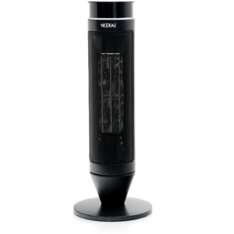Oszillierende Keramikheizung 2000W Kekai Turm Swing Black 12x12x53 cm für Innenbereich Fernbedienung Inklusive