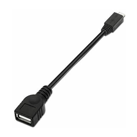 otg usb(a)h vers micro usb(b)m 2.0 cable 15cm noir