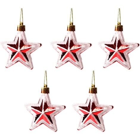 Other Christmas Decoration, 5pcs Christmas Style Plastic Hanging Ornament, Lovely Star Shape Hanging Decor, Visual Effect, Window Hanging Decoration for Party