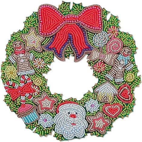 Other Christmas Decoration,Christmas Wreath,Halloween Wreath,5D Diamond Crystal Art Hanging Garland-A