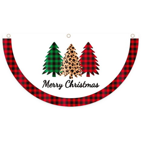 Other Weihnachtsdekoration, Weihnachts-Fächerflagge, Festbedarf, Fächerbanner, Partyzubehör für Garten im Freien, Terrasse, Wand, Tür, 85 x 45 cm