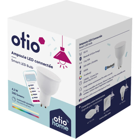 Otio 780001 Ampoule LED connectée Bluetooth GU10 4,5W 380Lm