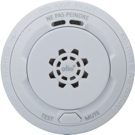 Otio – Détecteur de fumée compact autonome 10 ans – Alarme 85dB – Installation facile au plafond – Conforme CE EN 14604