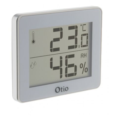 Thermomètre et Hygromètre avec écran LCD - Blanc - Otio