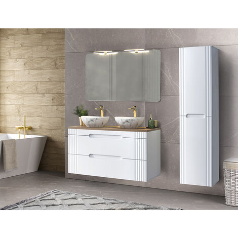Otitec – Colonne de salle de bain blanche alpin – Hauteur 165,5 cm – Largeur 40 cm – Profondeur 36 cm – Bois FSC – Montage facile - 5-P36