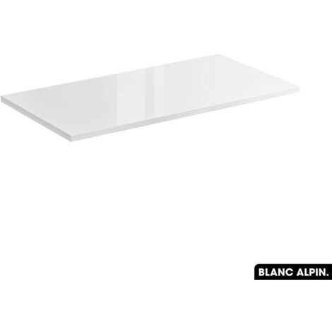 Otitec – Plan de vasque en bois blanc alpin L.100 x P.46 x H.2,5 – Résistant aux rayures et à l'humidité – Bois FSC pour salle de bains