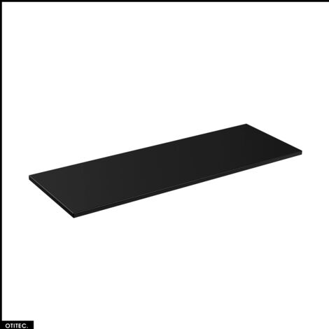 Otitec – Plan vasque 160 cm en panneau laminé noir mat – Résistant à l'humidité – Installation murale ou au sol – Compatible meubles BOLD