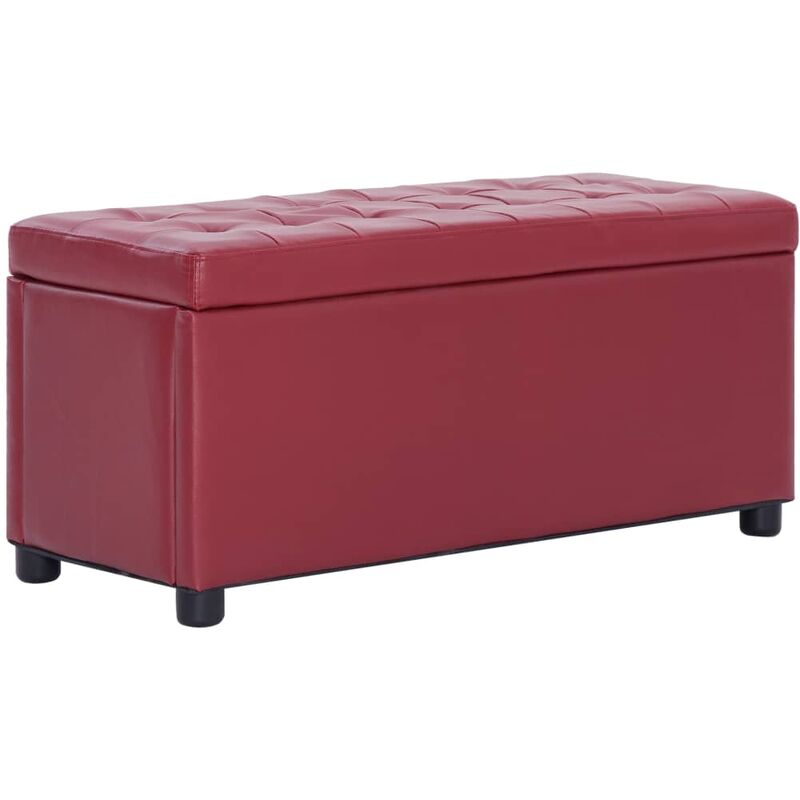 

Otomana de almacenaje cuero sintetico color vino tinto 87,5 cm