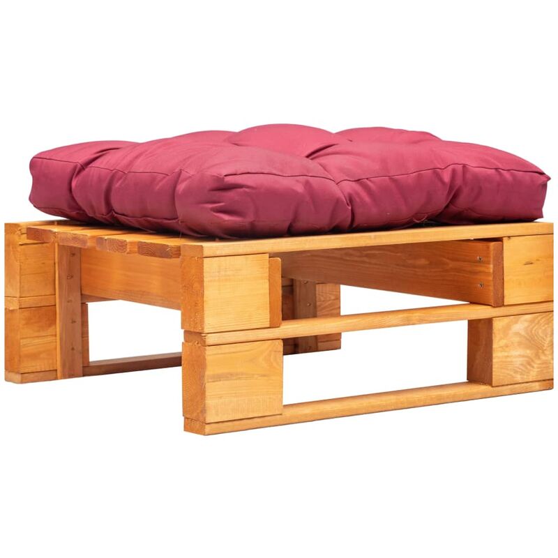 

Otomana de jardín de palés cojín rojo madera marrón miel