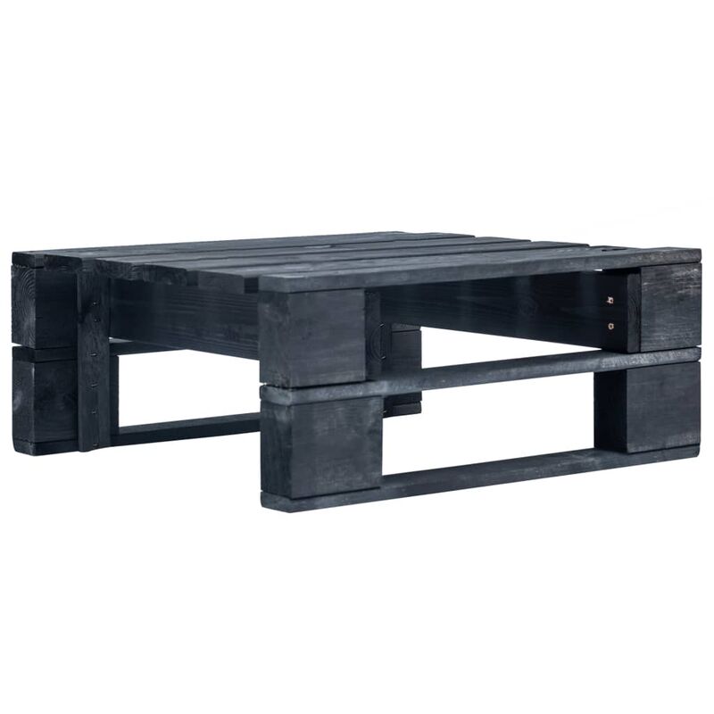 

vidaXL Madera Otomana de Jardín de Palés Negro - Negro