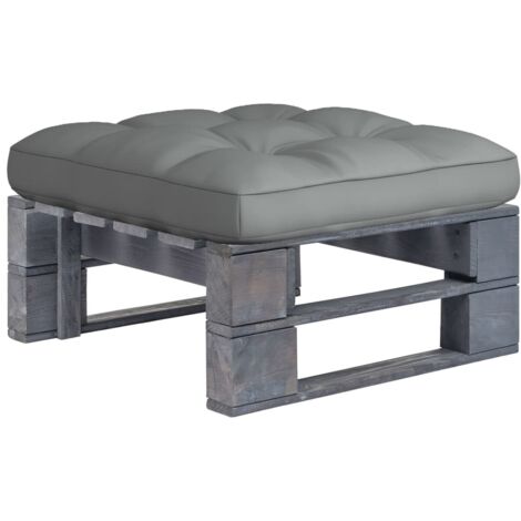 Otomana de jardín de palets madera de pino impregnada gris