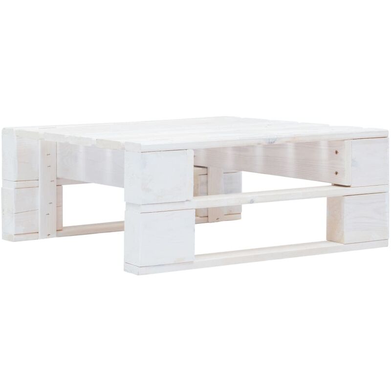 

Otomana de jardín de palés de madera blanca - Blanco