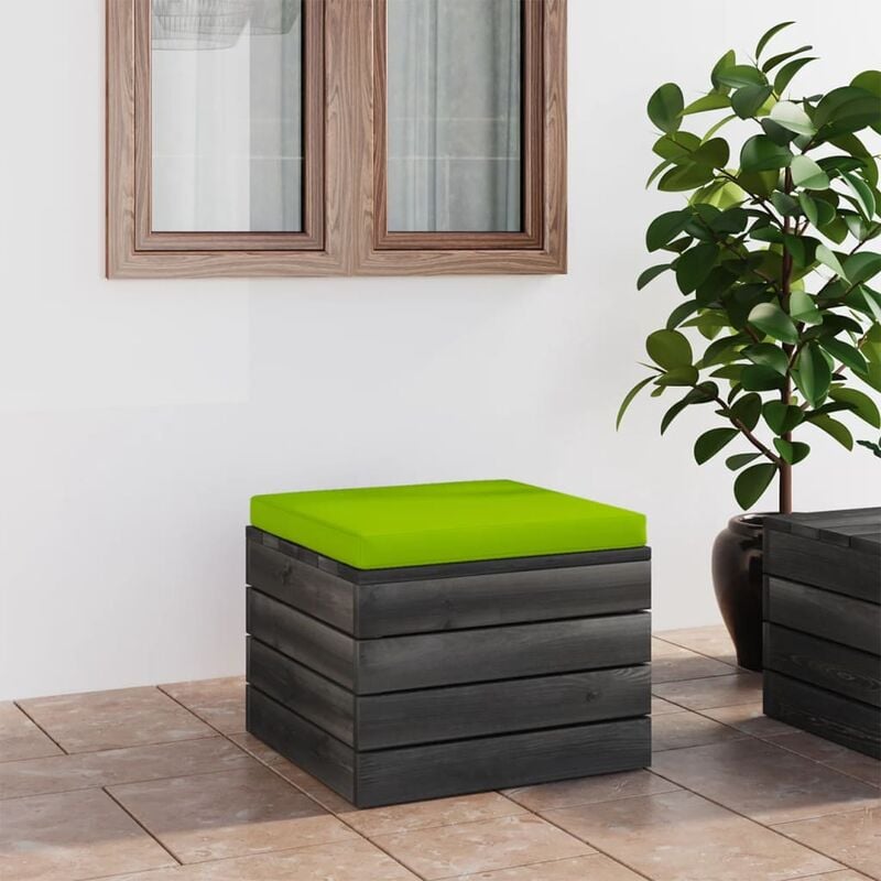 

Otomana de palés para jardín con cojín madera de pino