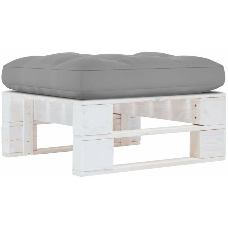 

Happyshopping - Otomana de palets de jardin blanco madera de pino impregnada