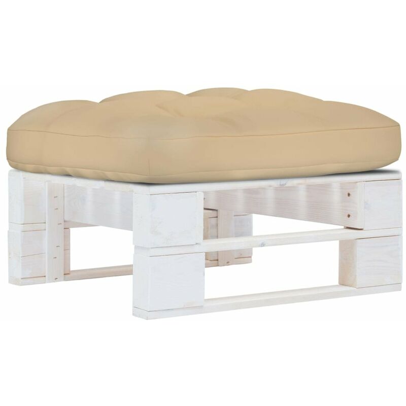 

Happyshopping - Otomana de palets de jardin blanco madera de pino impregnada