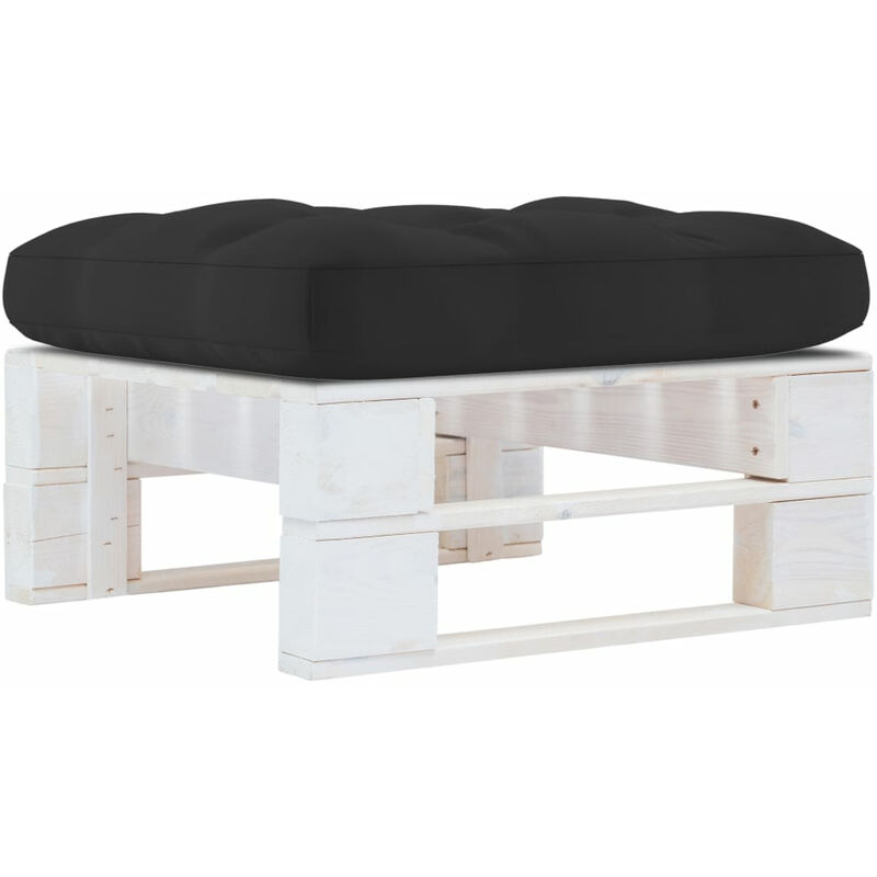 

Happyshopping - Otomana de palets de jardin blanco madera de pino impregnada