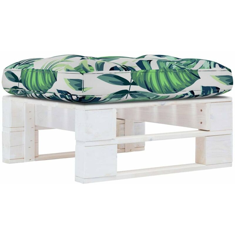 

Happyshopping - Otomana de palets de jardin blanco madera de pino impregnada