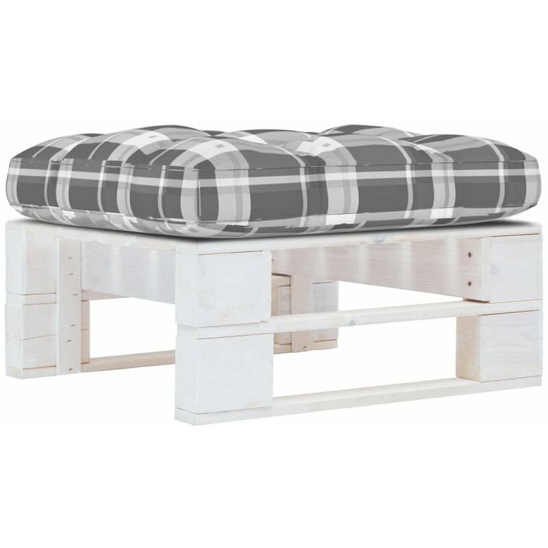 

Happyshopping - Otomana de palets de jardin blanco madera de pino impregnada