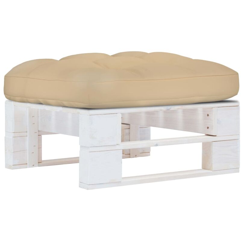 

Otomana de palets de jardín blanco madera de pino impregnada