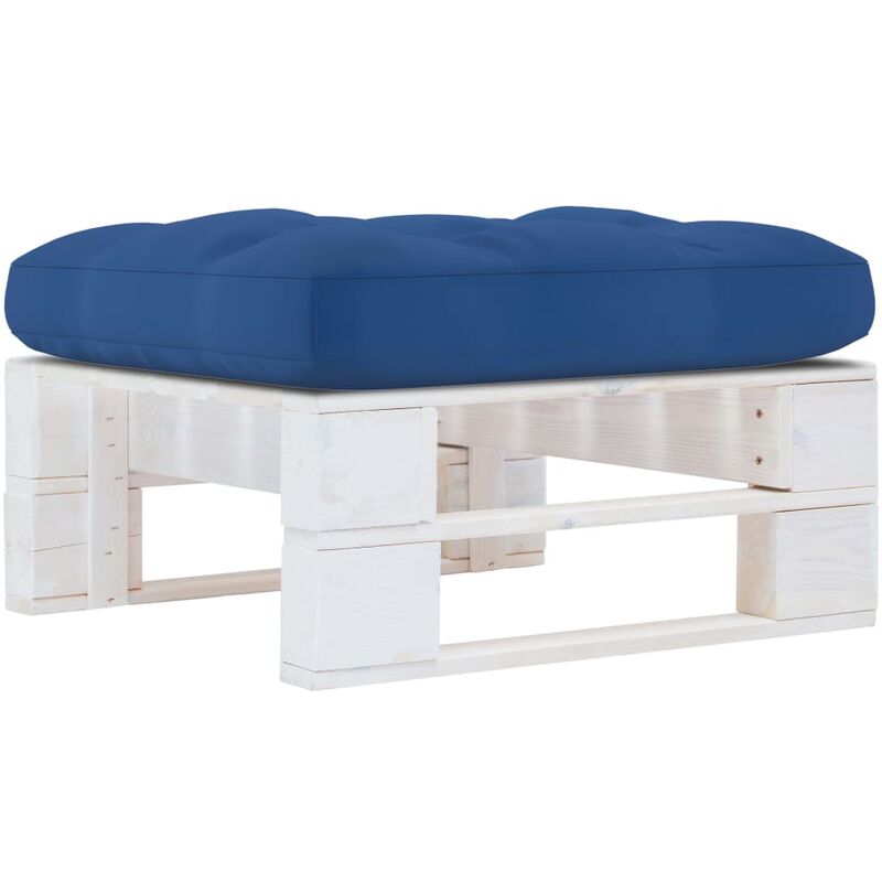 

Otomana de palets de jardín blanco madera de pino impregnada