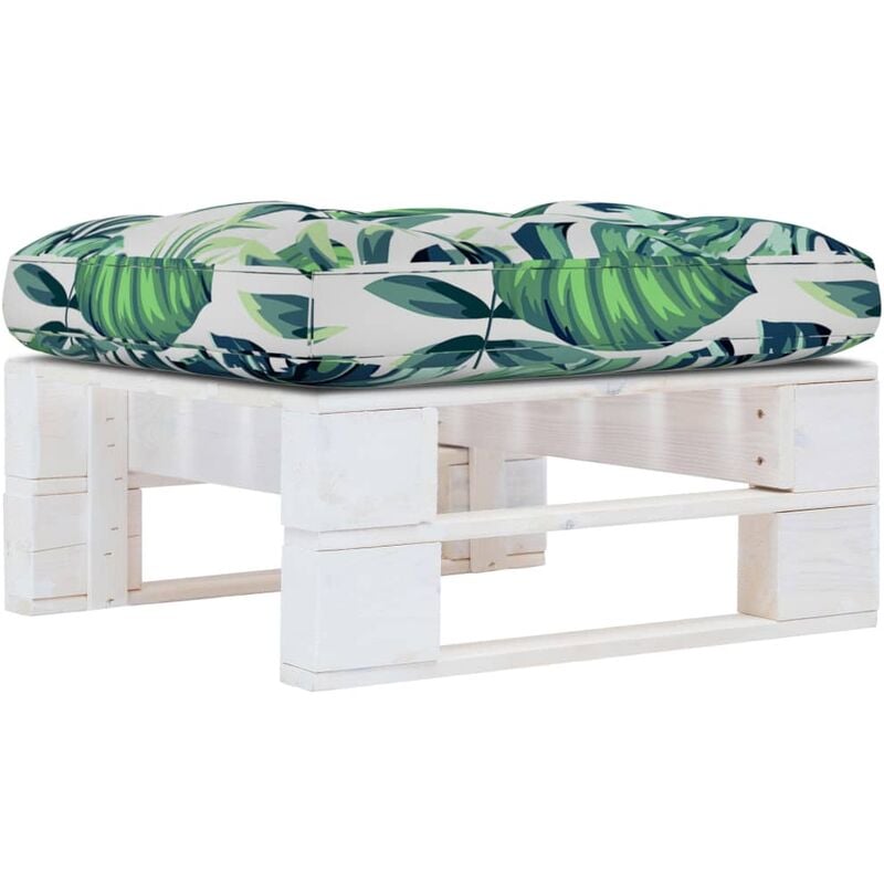 

Otomana de palets de jardín blanco madera de pino impregnada