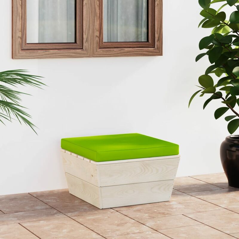 

Otomana de palets de jardín con cojín madera abeto impregnada