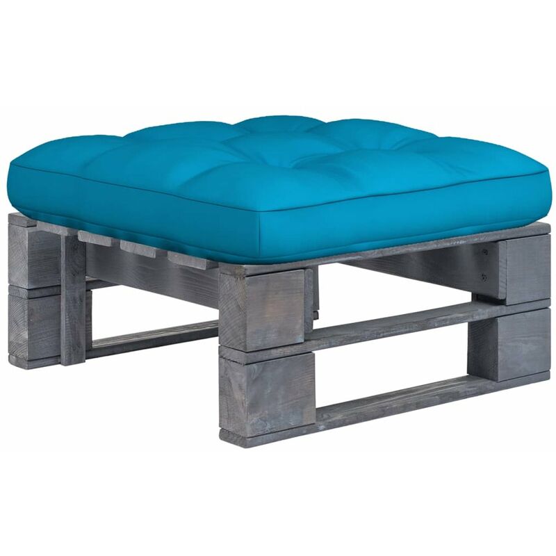 

Happyshopping - Otomana de palets de jardin gris madera de pino impregnada