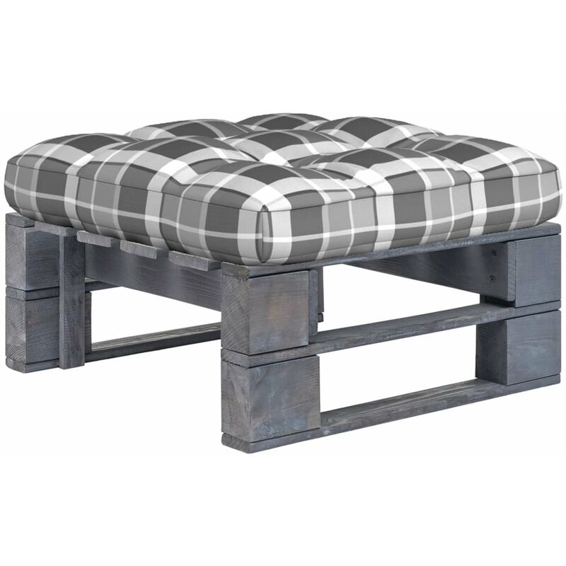 

Otomana de palets de jardin gris madera de pino impregnada