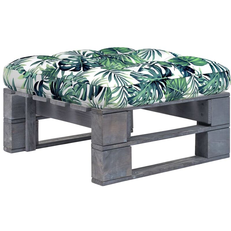 

Otomana de palets de jardín gris madera de pino impregnada