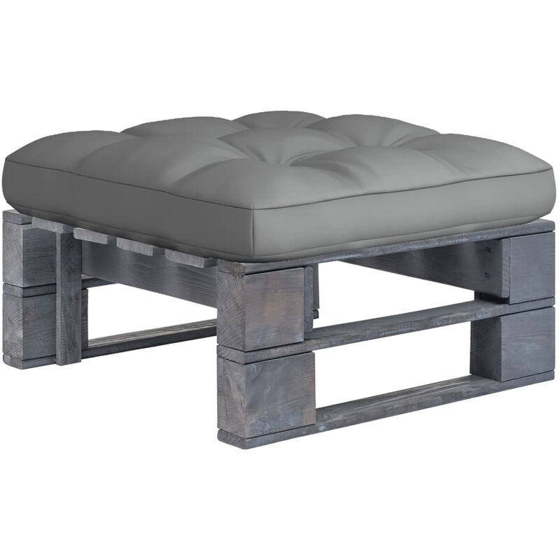 

Otomana de palets de jardin gris madera de pino impregnada