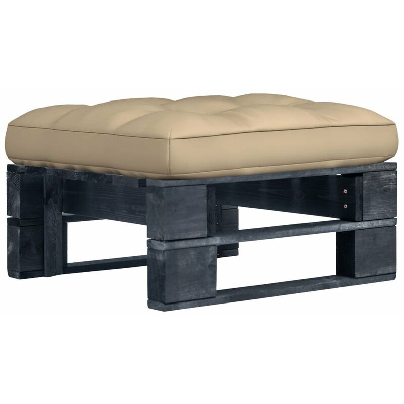 

Happyshopping - Otomana de palets de jardin negro madera de pino impregnada