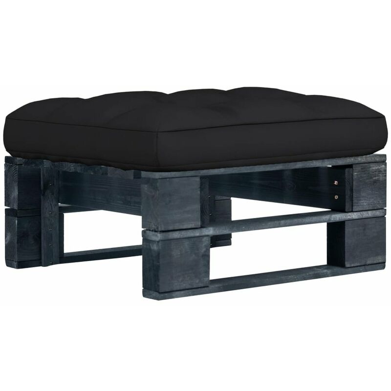 

Happyshopping - Otomana de palets de jardin negro madera de pino impregnada