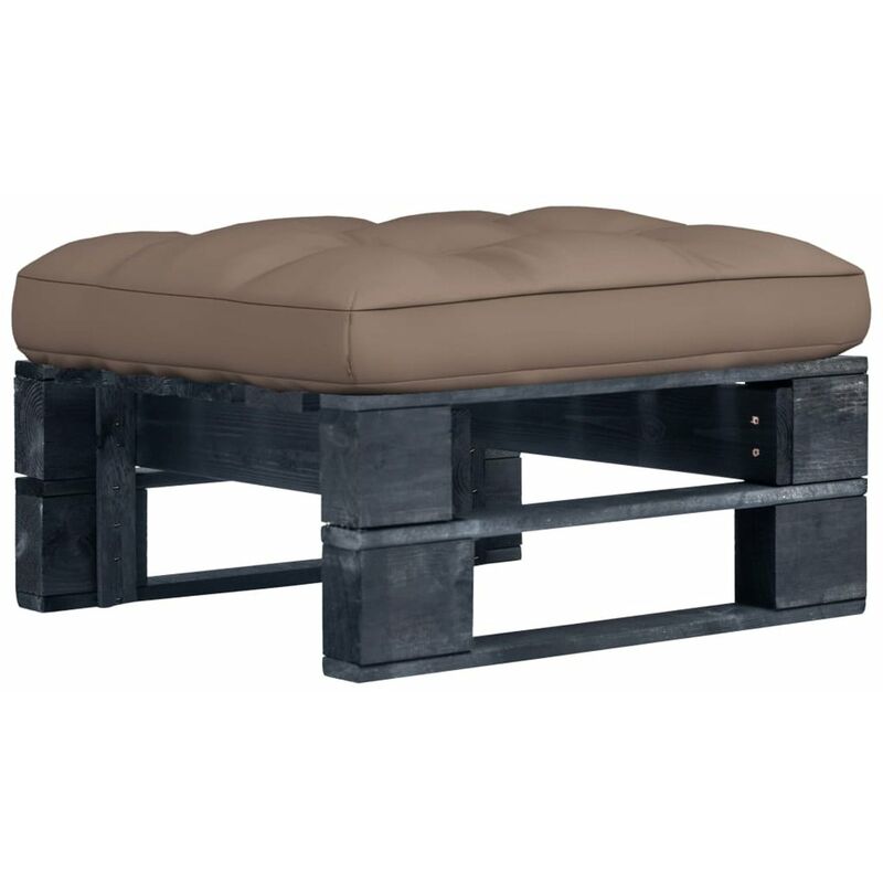 

Happyshopping - Otomana de palets de jardin negro madera de pino impregnada