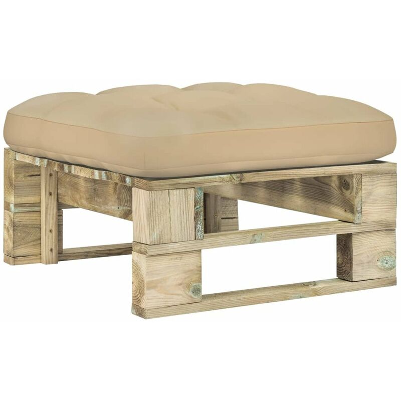 

Otomana de palets de jardin verde madera de pino impregnada
