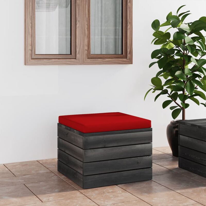 

Otomana de palets para jardín con cojín madera de pino
