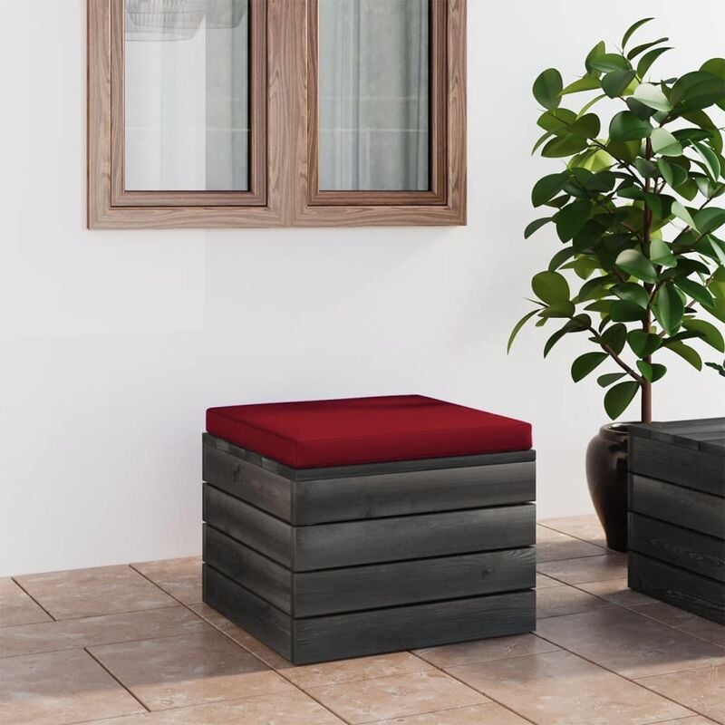 

Otomana de palets para jardín con cojín madera de pino