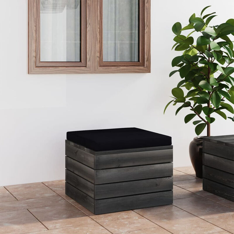 

Otomana de palets para jardin con cojin madera de pino