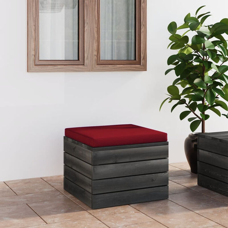 

Otomana de palets para jardin con cojin madera de pino