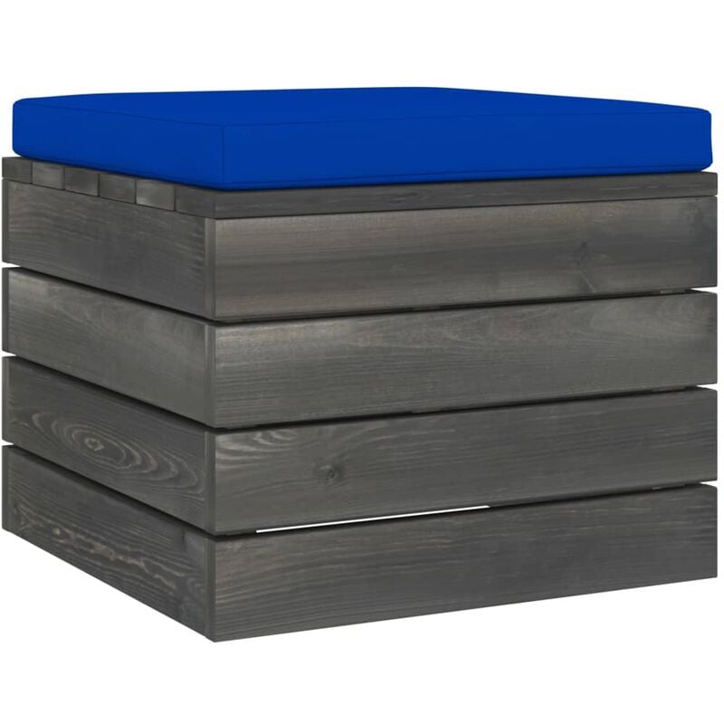 

Otomana de palets para jardín con cojín madera de pino - Azul